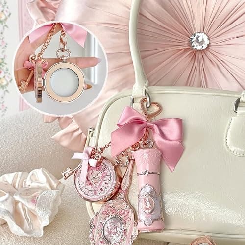 Flower Knows Bunny Garden Lip Balm & Bag Charm, Pink Keychain with Mirror | Long-Lasting Hydrating Lip Care with Nourishing Oils, Softening Formula, Gift-Ready Beauty Accessory (02 Creamy White) thumbnail 2