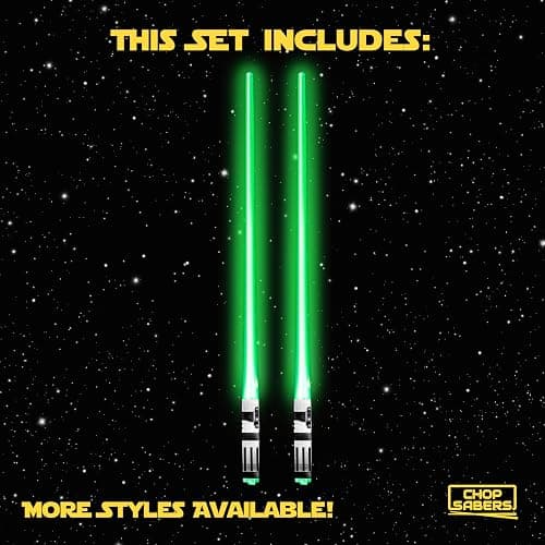Chop Sabers Light Up Lightsaber Chopsticks, Green Pair thumbnail 5