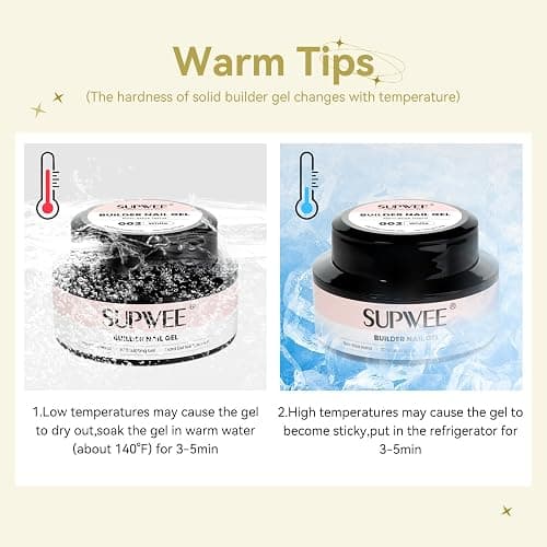 SUPWEE 3D Gel Nail Art, 60g Large Capacity White Sculpting Hard Solid Builder Gel Non-Sticky Hand Molding Nails for Extension Carving Home DIY Manicure with Chrome Powder DIY at home thumbnail 8