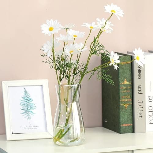 8 inch Iridescent Glass Flower Vases for Centerpiece Table Home Indoor Desk Decor,Ins Modern Boho Style Vase for Wedding Housewarming Gift thumbnail 7