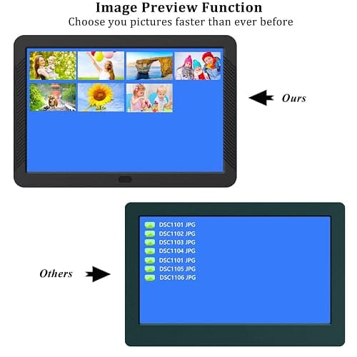 Atatat Digital Photo Frame with 1920x1080 IPS Screen, Digital Picture Frame Support Adjustable Brightness,Photo Deletion,1080P Video,Music,Slideshow,16:9 Widescreen- P800 thumbnail 4