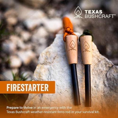 Texas Bushcraft Fire Starter - 3/8" Thick Ferro Rod with Striker and Paracord Wrist Lanyard – Waterproof Flint Fire Steel Survival Lighter for Your Camping, Hiking and Backpacking Gear thumbnail 9