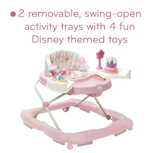 Disney Baby Princess Walker with Wheels, Pink Baby Walkers and Activity Center for Infants thumbnail 5