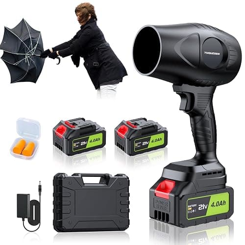 980,000 RPM Cordless Leaf Blower - 21V Electric Handheld Leaf Blower with 2×4.0Ah Batteries & Fast Charger - Lightweight for Patio, Lawn, Yard, Deck Cleaning - Light Black - Image 1