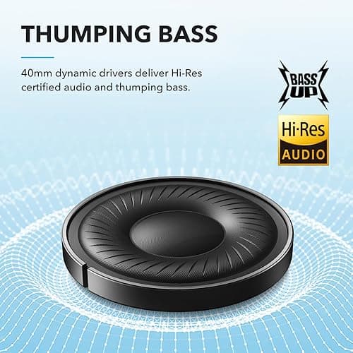 Soundcore by Anker Q20i Hybrid Active Noise Cancelling Headphones, Wireless Over-Ear Bluetooth, 40H Long ANC Playtime, Hi-Res Audio, Big Bass, Customize via an App, Transparency Mode (White) - White thumbnail 3