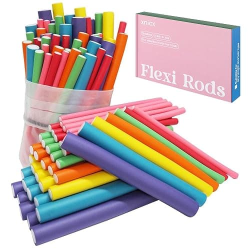 xnicx 47 pcs 7'' Hair Curlers Rollers Flexi Rods Flexible Curling Rods Set No Heat Heatless Bendy Foam Hair Curls for Long,Medium,Short Hair to Sleep in thumbnail 7