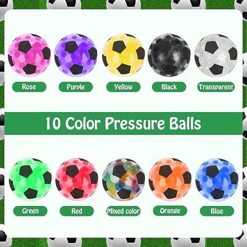 20 Pack Mini Stress Balls Set Fidget Toys for Adults, Colorful Soccer Squishy Squeeze Stress Relief Ball, Party Favors Bags Gifts thumbnail 2