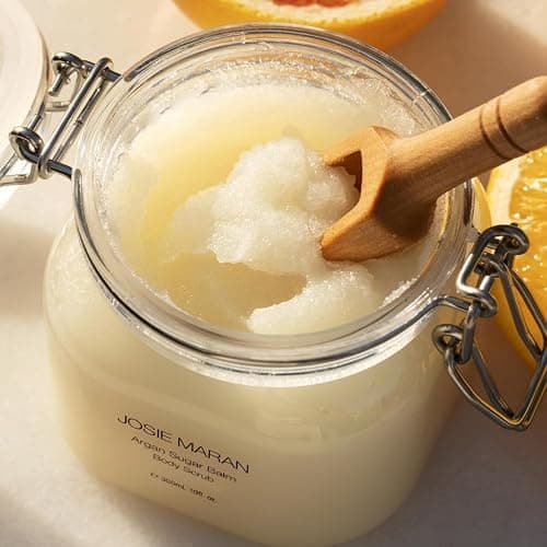 Josie Maran Sugar Body Scrub - Argan Oil Exfoliating Sugar Scrub with Coconut Oil & Shea Butter - Softens, Smooths & Hydrates Dry Skin - Vegan & Cruelty Free - Sweet Clementine (10 oz) thumbnail 5