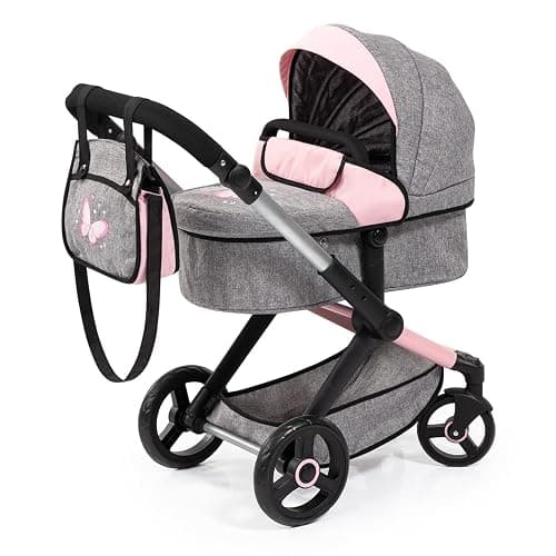 Bayer Pram Xeo Baby Doll Stroller, Convertible Doll Pram for Dolls Up to 20 inch - Image 1