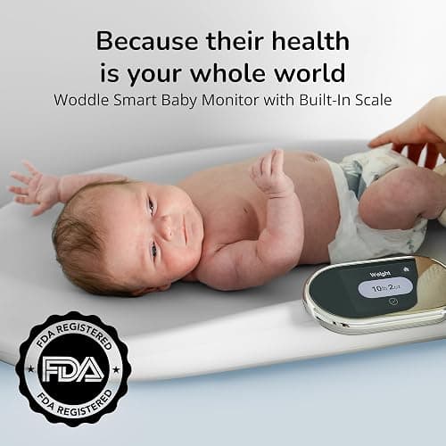 Woddle Multifunctional Smart Baby Changing Pad with Medical Grade Scale for Critical Weight Monitoring + AI App, Noise Machine, Warmer, Night Light, Touchscreen Tracker, All-in-One thumbnail 3