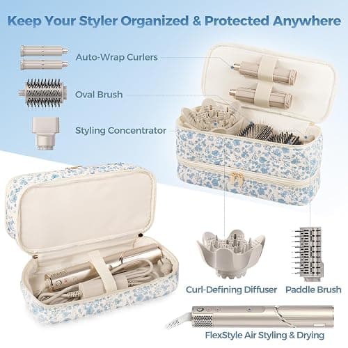 Hair Tools Travel Bag for Shark Flex Style Hair Dryer, Carrying Case for Shark Flexstyle Flex Fusion Glam Dyson Airwrap Attachments Accessories Organizer thumbnail 2