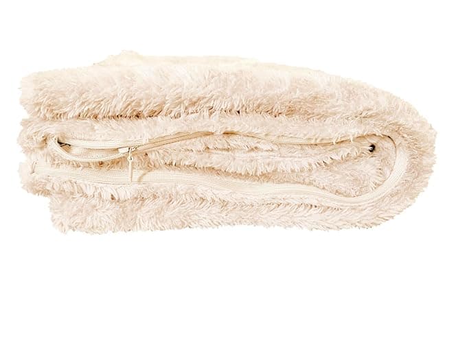 Extra Soft Body Pillow Cover, Sherpa/Microplush Material, 20x54 Inches, Zipper Closure (Cream) - 20"x 54" Body - Cream thumbnail 2