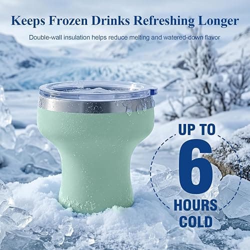 Daximo 11 oz Vacuum Insulated Margarita Tumbler - Stainless Steel Margarita Cup with Lid & Straw - Shatterproof Cocktail Tumbler for Ice-Cold Sips by the Pool Patio & Beach - Pale Green thumbnail 4