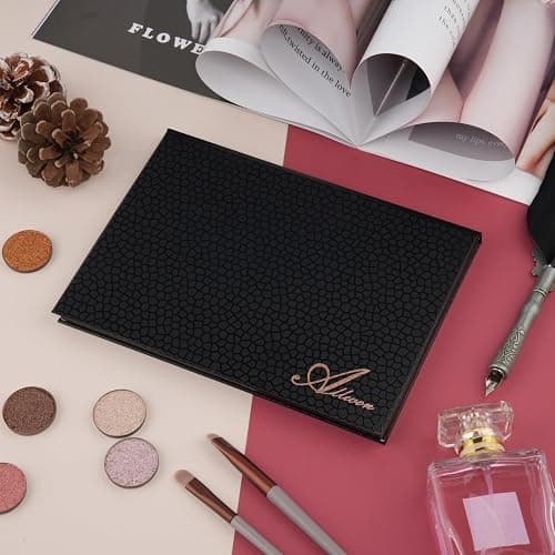 Allwon Magnetic Palette Empty Makeup Palette with Mirror for Eyeshadow Lipstick Blush Powder (Black) thumbnail 5