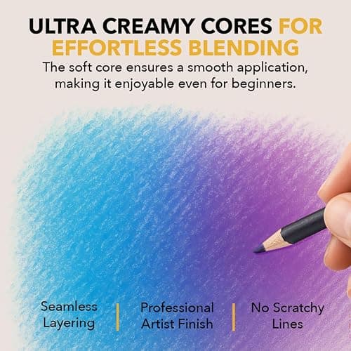 Castle Art Supplies Colored Pencils Set | 72 Premium Soft Core Colored Leads for Adult Artists | Organized in Presentation Tin Case thumbnail 4