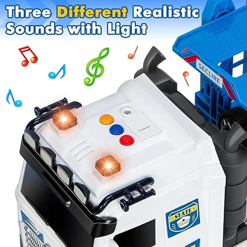 BainGesk Semi Truck Toys Car for 3, 4, 5, 6, 8 Years Old Boys Girls, Adjustable Double Decker Carrier Truck with Light & Sound, Car Hauler with Trailer Toy, Large Transport Toy Gifts for Toddler thumbnail 4