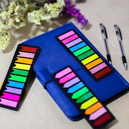 KICNIC 1500 Pieces Page Markers Sticky Index Tabs, Arrow Flag Tabs Self Adhesive, Colored Notes Tab Stickers for Notebook, Documents, Books [10 Colors, 3 Designs] Sticks Securely, Removes Cleanly thumbnail 8