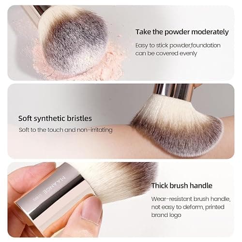 MAANGE 20 Pcs Makeup Brushes with Gift Box, Double-End Multi-functional Makeup Brushes for Blending Liquid Powder Concealer Cream Blush Buffe,Champagne thumbnail 4