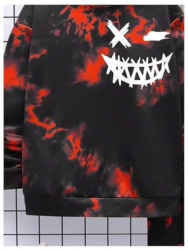 WDIRARA Boy's 2 Piece Outfits Colorful Graphic Print Long Sleeve Hoodie and Sweatpants Set Tracksuit thumbnail 4