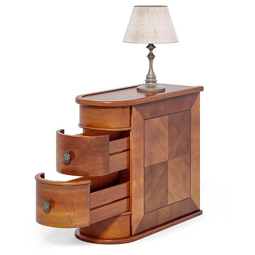 LITTLE TREE Wood End Table with 2 Drawers Sofa Side Table, No Assembly Required Vintage Slim Nightstand Bedside Table for Bedroom thumbnail 10
