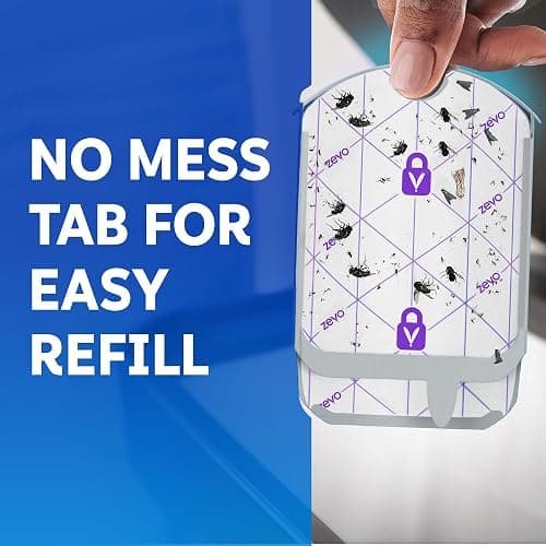 Zevo Flying Insect Trap Refill Cartridges for Fruit Flies & Gnats, 4 Count | Fits Zevo MAX & Zevo Flying Insect Trap, Catches House Flies, Gnats & Fruit Flies 24/7, No Added Fragrance or Dyes thumbnail 8