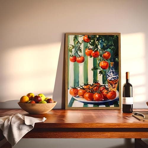 Framed Vintage Italian Kitchen Canvas Wall Art Set of 3, Funny Black Cat with Pasta Food Pictures Wall Decor, Rustic Tomato Paintings Prints Farmhouse Home Decor for Dining Room Restaurant 12X16in thumbnail 6