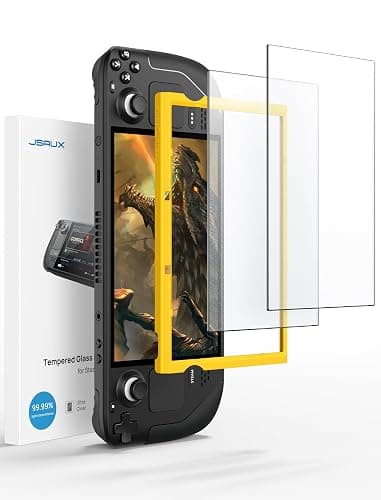 JSAUX 2-Pack Anti Glare Screen Protector for Steam Deck, 9H Hardness Matte Tempered Glass for Steam Deck OLED with Guiding Frame, Scratch Resistant, Comes with Toolkits - Image 1