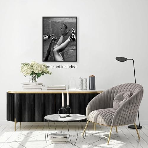 Heltrappe Elegant Urban Feminist Poster Black and White Wall Art Funky Vintage Aesthetic Trendy Bar Cart Decor Wine Canvas Prints Bar Wall Decor 12x16 inch Unframed thumbnail 6