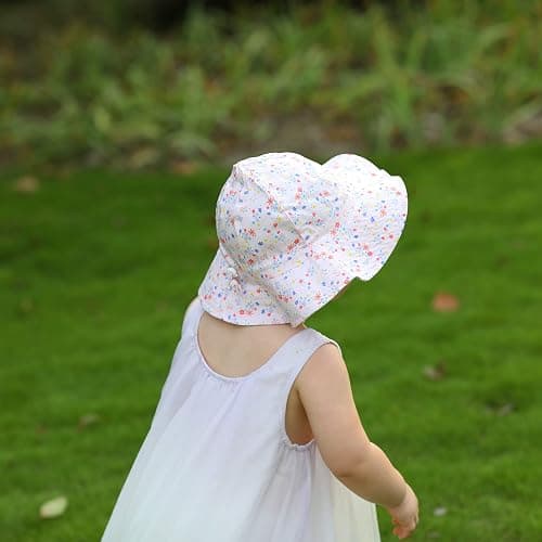 DASMINI Baby Girls Sun Hat Cute Flower Toddler Summer Outdoor Infant Beach Wide Brim Flowers and tie dye thumbnail 4