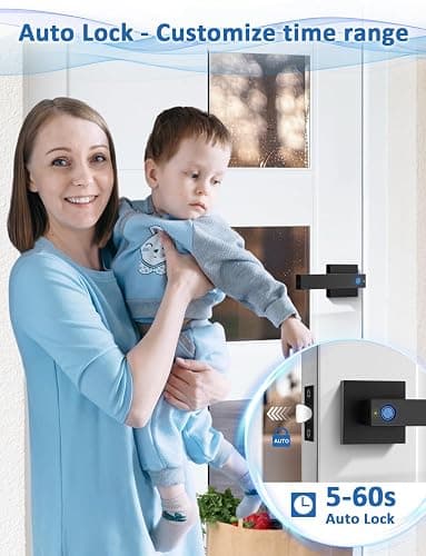 Tinewa Fingerprint Door Lock, Biometric Door Knob with Smart Lock, Keyless Entry Door Handle Lock with App, Bedroom, Office, Hotel, Pantry thumbnail 7