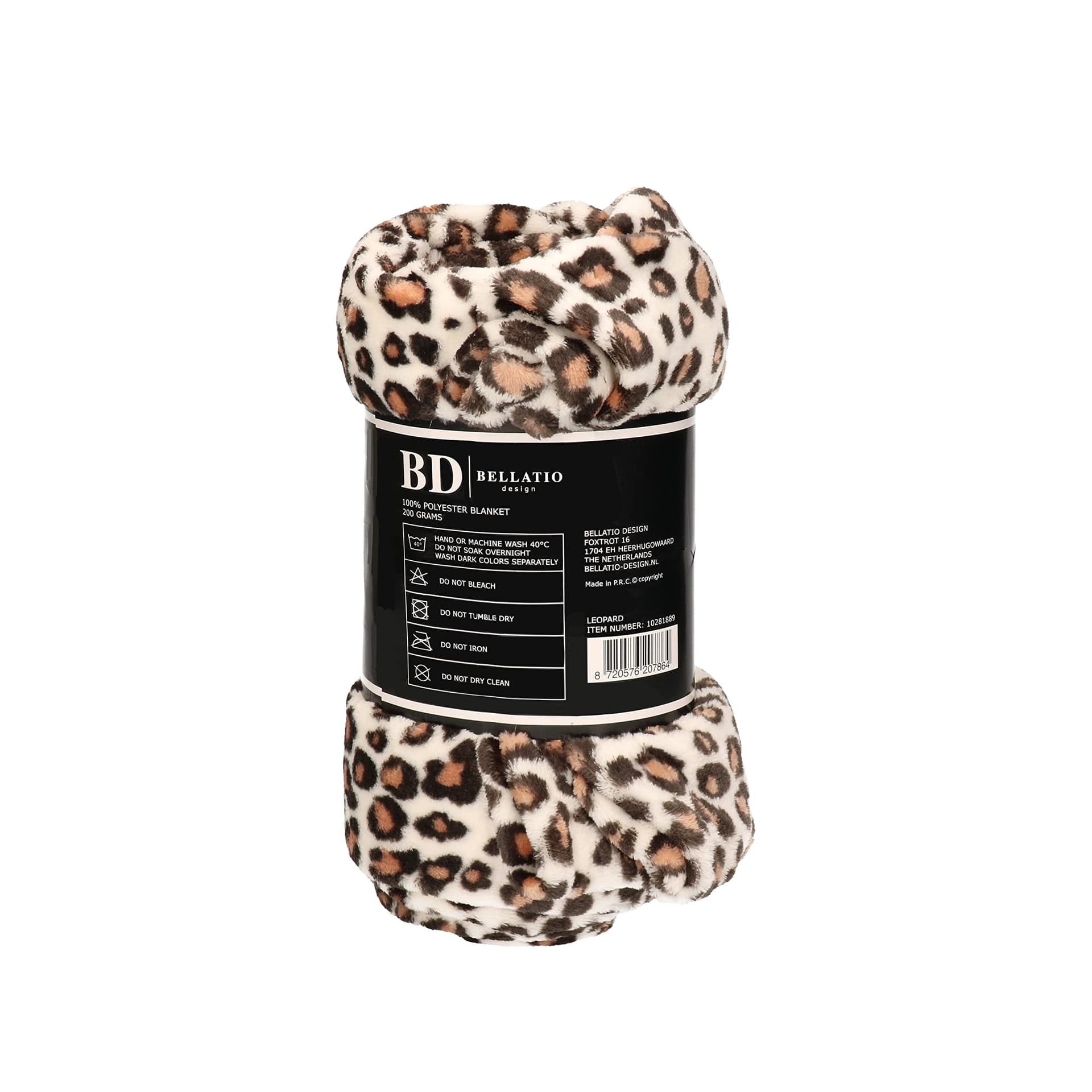 Fleece plaidlanket/doily leopard animal print 120 x 160 cm - Very soft coral/fluffy/teddy fleece - Leopard print throws thumbnail 5