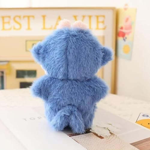Clothes for Doll(NO Doll) - Handcrafted Crochet Blue Shark Bodysuit for 17cm Doll, Premium Outfit with Accessories, Stylish labubu Clothes for Doll  - Style B thumbnail 4