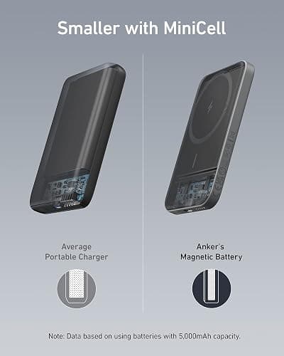 Anker 621 MagGo Power Bank, 5,000mAh Magnetic Portable Charger | Travel Essential Battery Pack with USB-C Cable, Compatible with iPhone 16 / 15 / 14 / 13 / 12 Series thumbnail 4