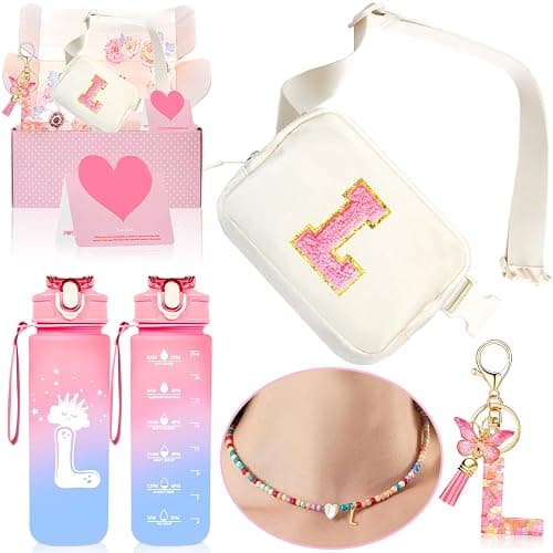 Awfrky Initial Cross Body Bag Fanny Pack, Personalized Gifts Sets for 4 5 6 7 8 9 10 11 12 13 Year Old Girls, Birthday Teenage Girls Gifts for Teen Girl Kids Daughter Granddaughter (L) - L - Image 1