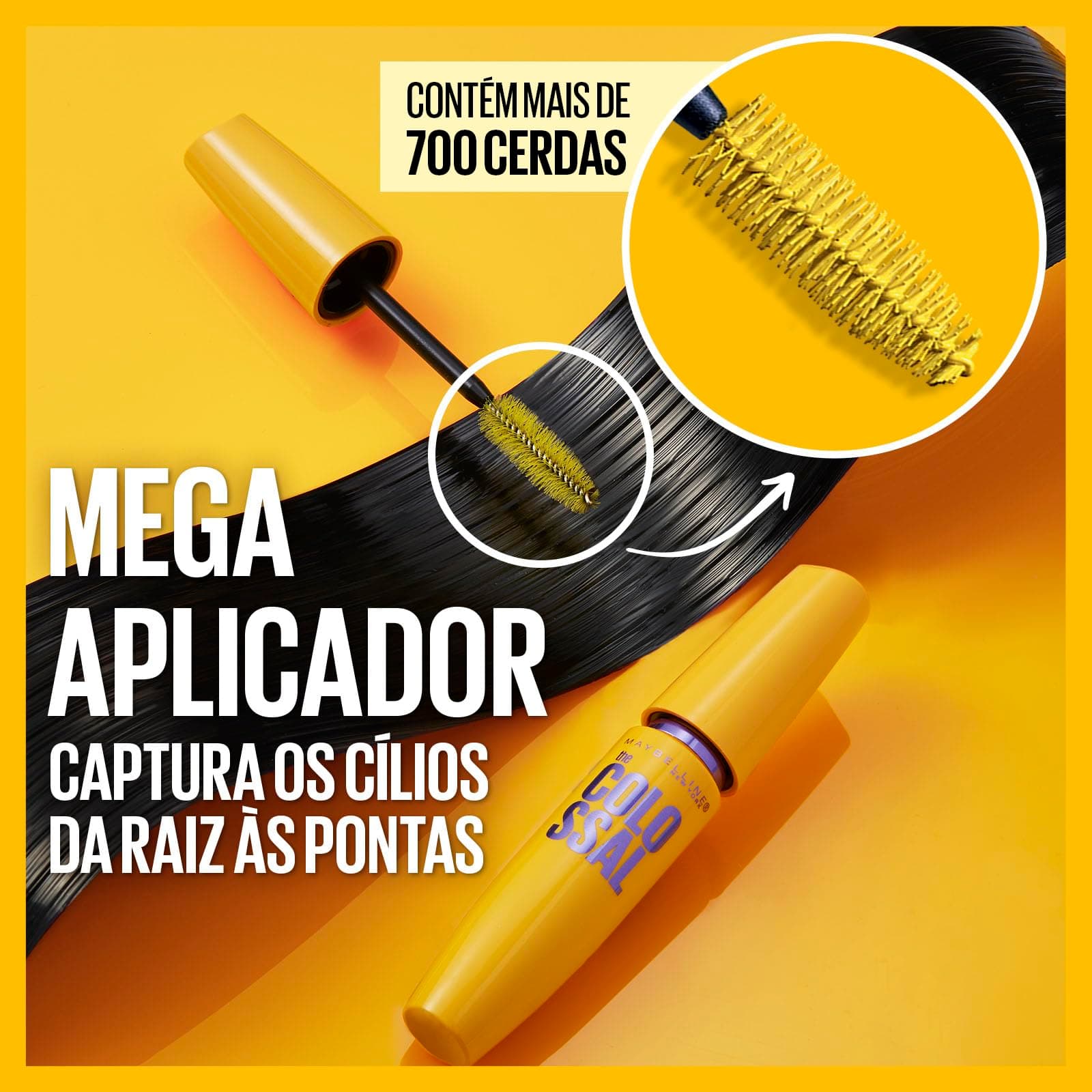 Maybelline NY The Colossal Volum' Express, Máscara de Cílios À Prova d'Água, 9x mais Volume por até 24h, Fórmula de Colágeno e Definição Intensa, Não Empelota, Cor Preto, 8ml thumbnail 2