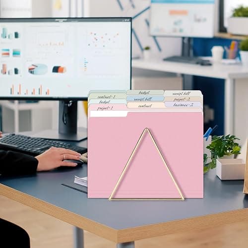 SUNEE File Folders Letter Size 10 Pastel Colors, 100 Pack Manilla Folders 8.5 x 11 1/3-Cut Tabs, Colored File Folders Office Home School for Documents Files Paper thumbnail 2