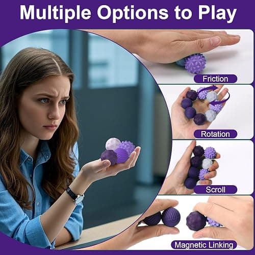 BUSOHA Silicone Magnetic Fidget Balls - 4 Pack Fidget Toys Adults Sensory Toys Stress Balls for Adults Teens Gifts for Calming,Autism and ADHD Classroom Office thumbnail 5