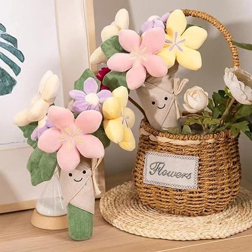 ALEEIK Cute Flower Plush Doll Stuffed Plant Plushie Soft Flower Doll Lovely Smiling Face，Decor Home Andbedroom Sweet Gifts for Women for Boys and Girls thumbnail 4