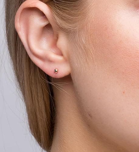 QWALIT 3 Pairs Ear Piercing Kit Gold Ear Piercing Gun Kit Disposable Self Piercing Earrings at Home Earring Gun Piercing kits with Earring Studs Small Ball thumbnail 4