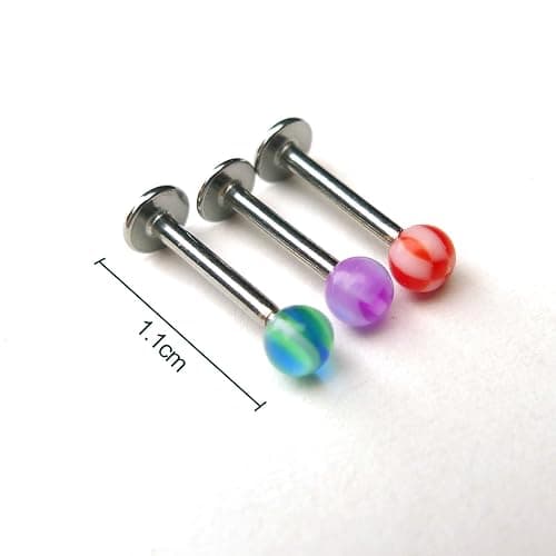 Groupcow 100pcs Stainless Steel Labret Lip Bar Ring Body Piercing Barbell Jewelry Ball thumbnail 4