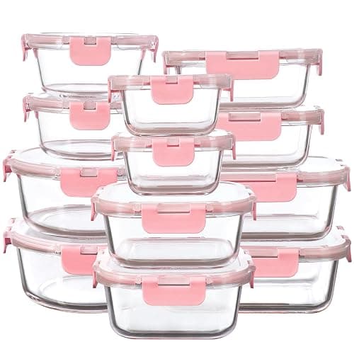 FAWLES 12 Pack Glass Storage Containers with Lids, Leak-Proof Meal Prep Containers, Dishwasher/Microwave/Oven/Freezer Safe Glass Food Storage Containers for Leftovers, to Go - Image 1