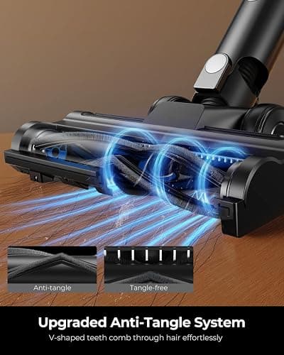 SVHT Cordless Vacuum Cleaner, 500W 45KPA 50Mins Stick Vacuum Cleaners for Home with LED Light, Self-Standing, Anti-Tangle Brush & 1.6L Dust Cup, Lightweight Vacuum for Pet Hair, Carpets, Hard Floors thumbnail 5