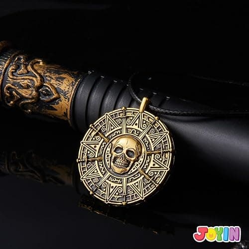 Spooktacular Creations Halloween Pirate Coin Necklace Pirate Skull Necklace for Men Women Pirates Costume Accessories thumbnail 5