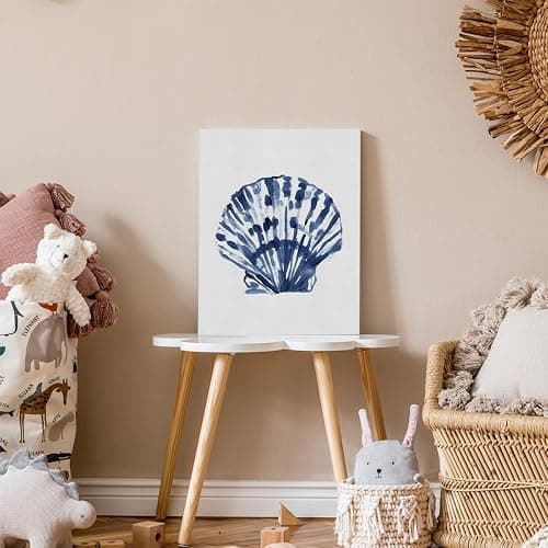 Coastal Granddaughter Decor, Coastal Grandma Wall Art, Beach Room Decor for Teen Girls, Cowgirl Western Wall Art,Navy Blue Beachy Bedroom Bathroom Dorm Room, Seashell 11x14 Inches thumbnail 2