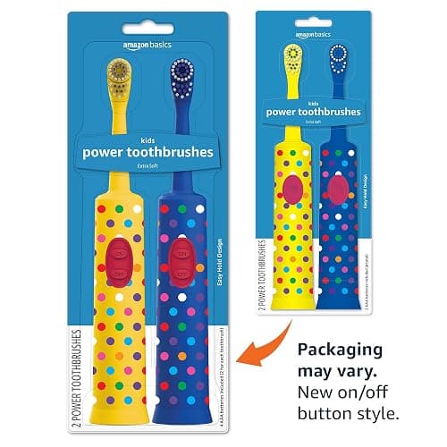 Amazon Basics Kids Battery Powered Toothbrush, 2 Count, 1 Pack (Previously Solimo) thumbnail 5