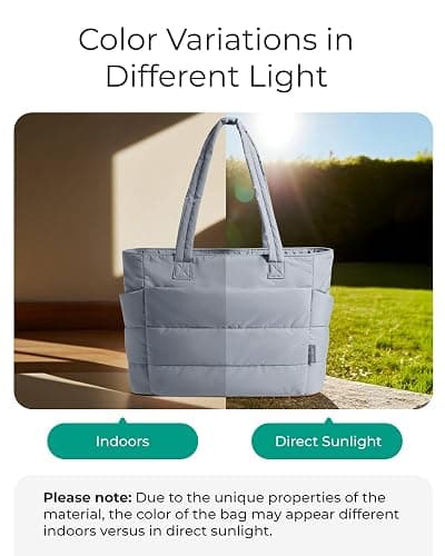 BAGSMART Tote Bag for Women, Lightweight Puffy Tote Bag with Compartments Shoulder Bag Handbag for Travel, Work, Gym thumbnail 3
