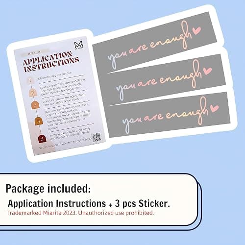 Miarita 3X Hello Beautiful Rearview Mirror Decal, Vanity Mirror Stickers, Rear View Mirror Sticker, Car Mirror Stickers. (You are Enough Pastel) thumbnail 3