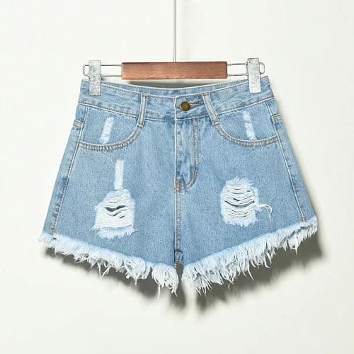 Summer Jeans Shorts for Women, Teen Girls Y2K Preppy Clothes Plus Size Raw Hem Ripped Denim Shorts Going Out Shorts thumbnail 2
