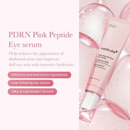 medicube Salmon DNA PDRN Pink Peptide Eye Serum with Niacinamide and 99% Purity Retinol for Fine Lines, Uneven Skin Tone, Korean Skin Care 1.01fl.oz thumbnail 2