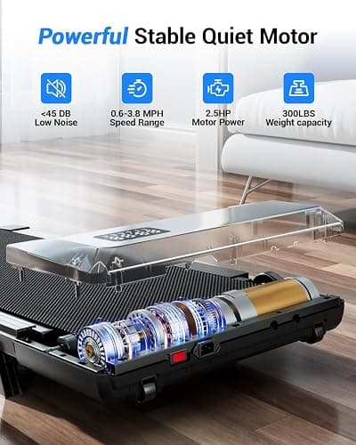 Superun Walking Pad with 6% Incline, Under Desk Treadmill for Home Office, LED Display, 2.5 HP Quiet Mini Treadmill, Walking pad Treadmill with APP and Remote Control, 300 lbs Capacity thumbnail 3